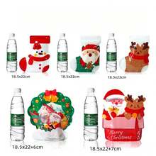 10 件装圣诞红色长袜糖果包装自封袋，创意节日礼品袋 - 彩色 - 查看 3