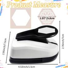 Dụng cụ đục lỗ giấy 50mm (2 inch), thích hợp cho các hoạt động thủ công bằng giấy, đục được hình lục giác, lý tưởng cho học sinh sử dụng hàng ngày, thiết kế nhỏ gọn, có thể dùng để làm sổ lưu niệm và thiệp. - 2 inches 50mm Paper Hole Punch Craft Tool Daily Hexagon Shapes Students Single Portable Scrapbook - Xem 2