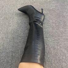 Women's Fashion Pointed Toe Over-The-Knee Tall Boots, Suitable For Daily Wear