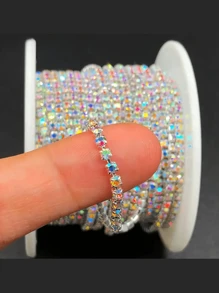 1 Cuộn, 10 Yards Chuỗi Rhinestone, Ribbon Chuỗi Rhinestone Đóng, Chuỗi Cup May-On Glitz Kim Cương Viền Cho Đồ Trang Sức Tự Làm, Quần Áo, Giày Dép & Phụ Kiện Cưới - Chiều Rộng 3mm - Nhiều màu - Xem 7