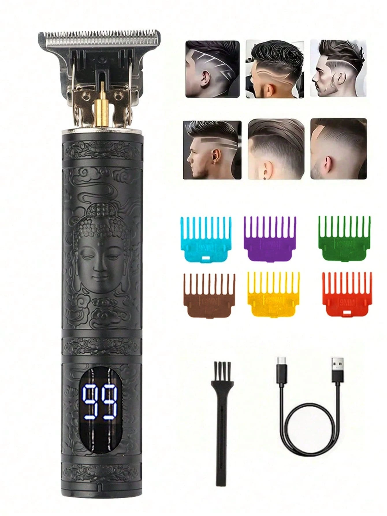 T9 Electric Hair Trimmer With Digital Display, TShaped Blade Hair