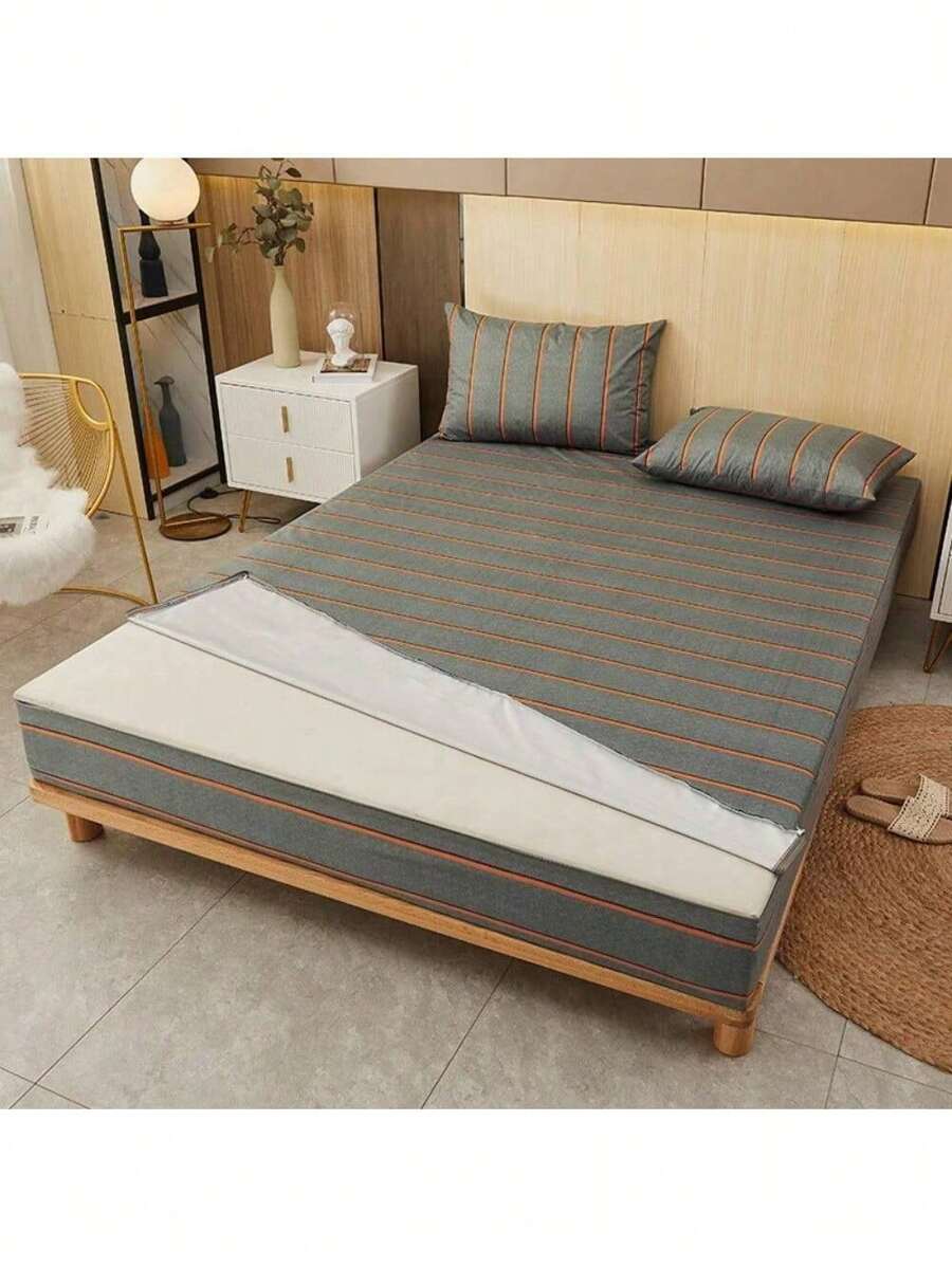 Waterproof Mattress Cover With Zipper Queen Twin Bed Fitted Sheet 6
