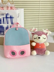 兒童包卡通鹿裝飾撞色 - 彩色 - 查看 6