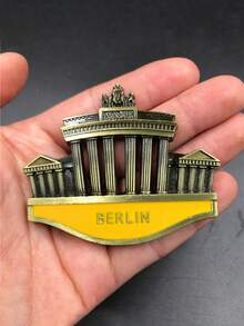 1 件彩色彩绘磁性纪念贴纸，带有旅行口号，创意个性化著名地标建筑冰箱贴 - 彩色 - 查看 6