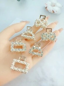 5-10 piezas Ganchos para el cabello de mujer con metal y rhinestones, Pinzas de pelo elegantes, Accesorios de moda