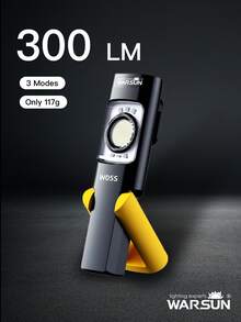 WARSUN 磁性 LED 工作灯，可充电，带强磁底座，180° 旋转支架，带挂钩的便携式手电筒，6 种照明模式，非常适合汽车维修、紧急情况、工作现场、户外使用