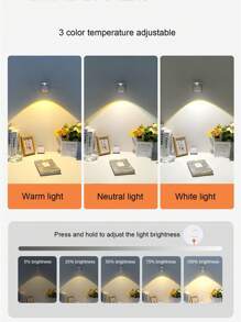 1 件可充电 1200mAh 电池无线传感器壁灯，有黑色和白色可选，常规和遥控选项，充电壁灯，无需接线或钻孔，家居装饰走廊门廊入口传感器灯无需钻孔