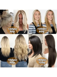 Kercsityn Ekstensi Rambut Tape In Rambut Manusia 10-24 Inci Warna Piano Rambut Lurus Halus Remy Rambut Manusia Tanpa Sambungan Ekstensi Rambut Tape In Kulit 20 Pcs - S2/6 - View 4