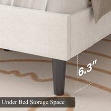 Upholstered Bed Frame With Headboard, Linen Fabric Bed Frame With Button Tufted Headboard, No Box Spring Needed, Easy Assembly, Twin/ Full/ Queen/ King, Beige/ Pink/ Dark Grey/ Grey/ Blue/ Cream/ Black