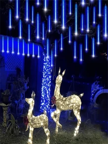 1 Bộ Đèn Giáng Sinh Mưa Sao Băng, 8 Ống 192 Đèn Cây Hình Băng, Đèn Trang Trí Lễ Tạ Ơn Và Halloween Dùng Nguồn USB, Thích Hợp Cho Lễ Hội, Tiệc Tùng, Đám Cưới Và Trang Trí Mùa Thu, Đèn Chiếu Sáng Ngoài Trời Cho Lối Đi, Sân, Sân Trong - Nhiều màu - Xem 9