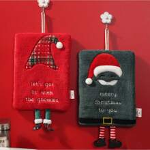 圣诞主题手巾，可悬挂，加厚珊瑚绒材质，厨房吸水速干，卡通图案，家居浴室装饰，秋季装饰，返校季装饰，美容院适用，家庭浴室淋浴毛巾，适用于美容院、酒店、运动、家居用品、毛巾、护肤品 - 彩色 - 查看 5