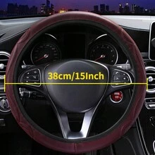 1 chiếc Vỏ bọc vô lăng chống trượt cho xe hơi, dây bện trên vỏ bọc vô lăng, giá đỡ đệm vai, Cubre Volante, phụ kiện vỏ bọc vô lăng ô tô thoáng khí - Một cỡ - Xem 2
