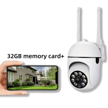 1 pièce Caméra audio haute définition 1080p rotative, caméra de  wifi sans fil 2,4 G, suivi des mouvements 4X et vue panoramique de 355°, pour la  et la surveillance à domicile, convient aux personnes âgées et aux soins des enfants, avec vision nocturne, alimentée par USB, prend en charge le stockage cloud et la carte mémoire (non incluse, à acheter séparément)