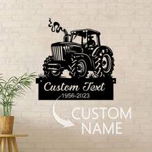 1pc Farmer On Tractor Memorial Stake Personalized, Remembrance Stake For Garden, Memorial Stake Garage Art Dirtbike Wall Sign Fox Custom Metal Wall Art Gifts Birthday Graduation
