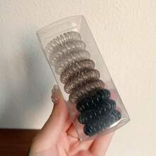 9pcs Durable, Simple, Elastic Hair Ties, Spiral Hair Ties, Suitable For Washing Face And Daily Use - Ombre - View 12
