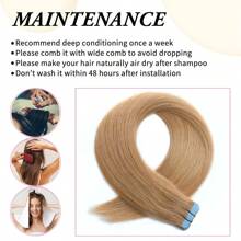 20pcs Straight Thick Tape In  Remy Human Hair Extension For Salon  Dark Brown Color 2# 16-26 Inches Silk Straight Double Side Seamless Skin Weft Hair Extension ,Feel - Easy To Apply And Reuse, High Quality Natural Style Tape In Hair  Extentions - S27 - View 7