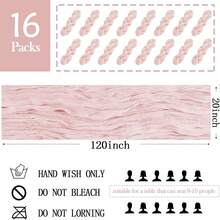 8/16 Pack Light Pink Cheesecloth Table Runner 20 X 120 Inch Gauze Table Runners 10 FT Long,Semi Sheer Boho Cheese Cloth Fabric Table Runner Bulk For Wedding,Party,Baby Shower,Bridal Shower Decoration - Hồng nhạt - Xem 2
