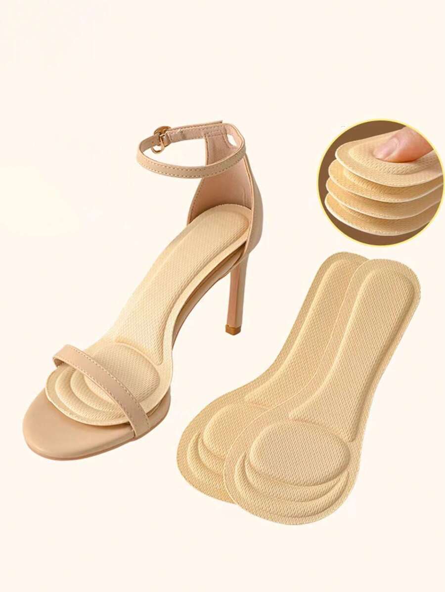 1 Pair Women Foam Self-Adhesive 3/4 Shoe Inserts, Sweat-Absorbent, Non-Slip For High Heels & Sandals, Trim-To-Fit, All Season