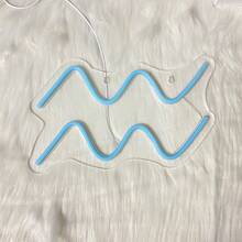 Biển hiệu đèn Neon sóng cho phòng ngủ màu xanh băng, đèn Neon sóng nghệ thuật trang trí tường Biển hiệu đèn Neon sóng cho trang trí tường phòng khách phòng ngủ văn phòng quán bar tiệc sinh nhật Giáng sinh, nguồn điện USB 5V. - Ánh sáng màu xanh - Xem 7