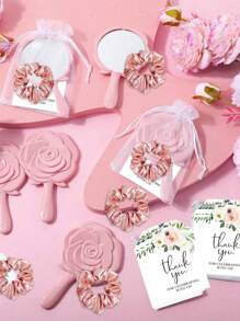 4 件/16 件/32 件/套玫瑰形手持化妆镜、玫瑰金缎面发带、花卉感谢图片、抽绳欧根纱袋、婚礼回礼套装、新娘送礼会伴娘礼物、婚礼纪念品套装、单身新娘过夜派对水疗派对用品、成人礼婚礼派对宾客纪念品、圣诞派对回礼 - 彩色 - 查看 2