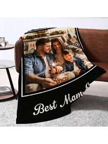 1 件个性化文字/图像法兰绒毯子，装饰毯适用于沙发、客厅、卧室家居装饰，超厚超柔软，四季使用，送给家人和朋友的礼物 - 彩色 - 查看 3