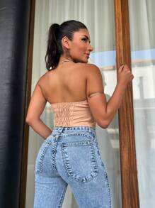 Women's Jeans Flare Pants Woven With Lycra - Rửa nhẹ - Xem 3