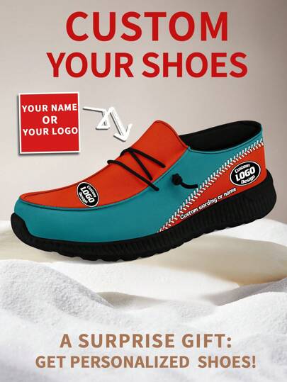 1 Pair Miami Baseball Name Custom Loafer Shoes, Personalized Name Loafer Shoes, Custom Name Thick Sole Loafers Of E-TPU, Personalized Loafer Shoes, Name Loafers, Personalized Loafer Shoes For Women And Men, Unique Loafer Shoes