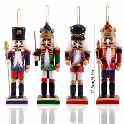 经典胡桃夹子，圣诞装饰胡桃夹子摆件，木制胡桃夹子，国王款木制胡桃夹子，胡桃夹子木质装饰，圣诞装饰，圣诞胡桃夹子装饰套装，胡桃夹子士兵摆件，节日派对桌面圣诞装饰，工艺圣诞装饰，感恩节装饰，房间装饰，家居装饰，圣诞快乐派对圣诞装饰，冬季圣诞装饰，圣诞礼物，圣诞装饰