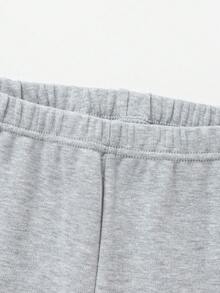 Balabala Bộ đồ lót trẻ em Quần lót giữ nhiệt mùa đông cho bé gái, mềm mại và ấm áp theo phong cách hoạt hình - Xám - Xem 8