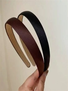 女士复古柔软顺滑纯色缎面发带，白色/棕色/黑色，时尚百搭的日常发饰，适合洗脸、化妆和搭配服装，可作发带、发圈、化妆发带、头饰、发箍、美容家居发饰，夏季、假日、旅行必备。 - 彩色 - 查看 11