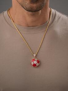 1 chiếc vòng cổ thời trang dành cho nam có mặt dây chuyền hình bóng đá và bóng rổ, phụ kiện đường phố Hip-Hop thời trang, đá pha lê thủy tinh và chất liệu đồng, quà tặng ngày lễ/sinh nhật - vòng cổ thời trang - Xem 17