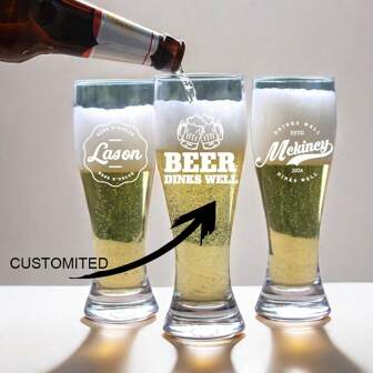Personalized Beer Glass, Custom Engraved Beer Glass, Wedding Gift For Groomsmen, Monogrammed Beer Glass, Groomsmen Gifts,Housewarming Gift
