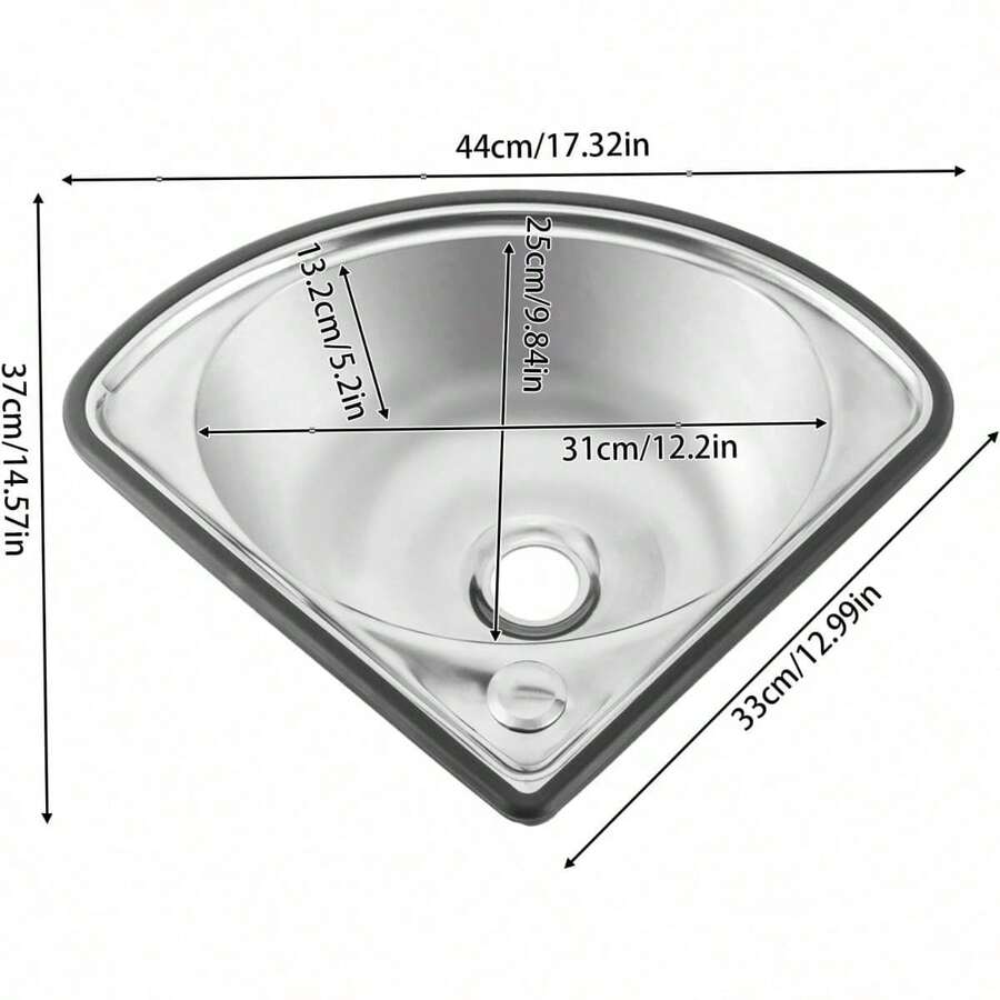 ZhdnBhnos Stainless Steel Single Bowl Sink WallMounted Triangle Wash