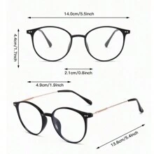 1PC Fashionable Glasses Simple Style Suitable For Daily Use Clear Glasses Accessories - Black - View 4