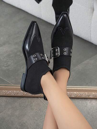 Botas de tobillo de moda para mujer, botas cortas, botas Chelsea, botas, zapatos para fiestas de Navidad