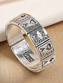 1 件男士简约金属开口戒指，适合日常佩戴 - 開口戒指 - 查看 9