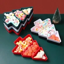 Assiette de fruits en forme d'arbre de Noël, décoration de fête de Noël pour la maison 2024, cadeaux de Noël, Joyeux Nouvel An - Multicolore - Voir 8