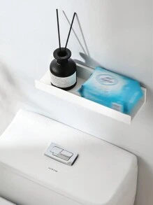 1/2 kệ đựng đồ có thể kéo dài, kệ treo tường phòng tắm, giá đựng đồ dùng nhà tắm, kệ đựng đồ và trưng bày phòng tắm dày dặn màu trắng, không cần khoan, có keo dán. - Nhiều màu - Xem 5