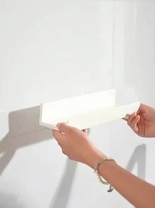 1/2 kệ đựng đồ có thể kéo dài, kệ treo tường phòng tắm, giá đựng đồ dùng nhà tắm, kệ đựng đồ và trưng bày phòng tắm dày dặn màu trắng, không cần khoan, có keo dán. - Nhiều màu - Xem 6