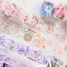 200cm/Cuộn, 6 Cuộn/Hộp, Hộp quà tặng băng dính chủ đề hoa, Sổ lưu niệm, Nhật ký, Ốp điện thoại, Băng dính trang trí hình hoa hồng và mỏng manh - Nhiều màu - Xem 11