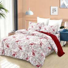 3PCS Christmas Reindeer Print Duvet Cover Set(1*Duvet Cover + 2*Pillowcase, Without Core),Christmas Theme,All Seasons, Soft, Breathable, And Hypoallergenic Winter Theme Holiday Decor Gift For Bedroom,The Perfect Christmas Gift