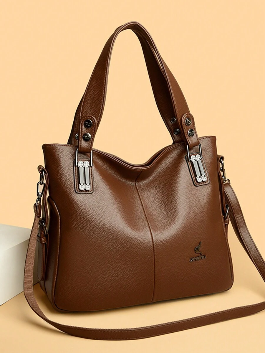 正品品牌女士单肩包高品质奢华手提包女士手提包设计师款真皮女士斜挎包 2024 年 - 棕色 - 查看 1