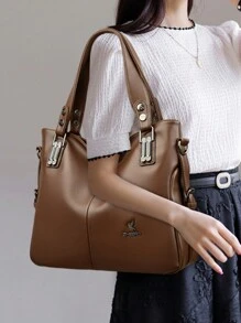 正品品牌女士单肩包高品质奢华手提包女士手提包设计师款真皮女士斜挎包 2024 年 - 棕色 - 查看 6