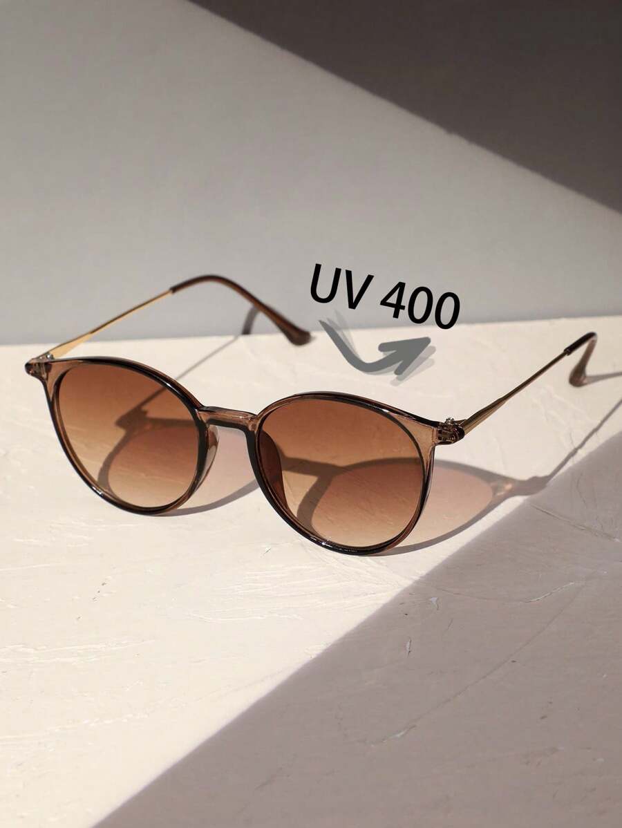 1PC Women Ombre Lens Round UV Protection Sunglasses For Street