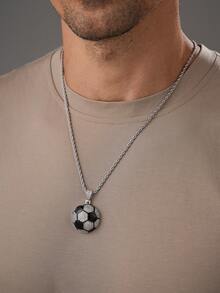 1 chiếc vòng cổ thời trang dành cho nam có mặt dây chuyền hình bóng đá và bóng rổ, phụ kiện đường phố Hip-Hop thời trang, đá pha lê thủy tinh và chất liệu đồng, quà tặng ngày lễ/sinh nhật - vòng cổ thời trang - Xem 11