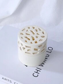 空心圆形香薰炉，适合居家办公桌面使用 - 米色 - 查看 6