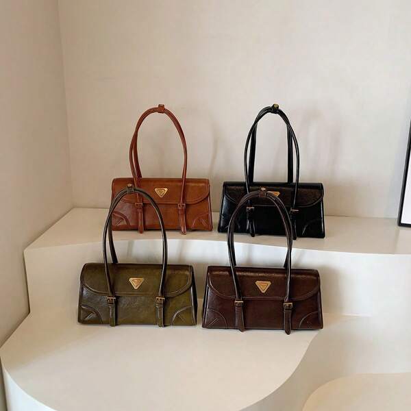 Fashionable Solid Color Versatile Travel Casual Shoulder Tote Bag, Large Capacity For Women