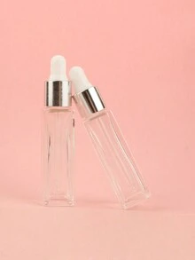 2件|3件|5件|10件|20件|30件透明方形10毫升化妆水/精油滴管瓶，便携式迷你样品香水精华水精华空玻璃小瓶 - 彩色 - 查看 2