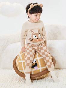 Balabala Bộ đồ ngủ mùa đông cho bé trai và bé gái, trẻ em từ trung bình đến lớn, trẻ mới biết đi, trẻ sơ sinh - Cà phê nâu - Xem 3