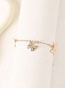 8 pièces/1 pièce Bracelet charmant avec perles, strass et zirconium cubique en forme de papillon, convient pour le port quotidien et les fêtes